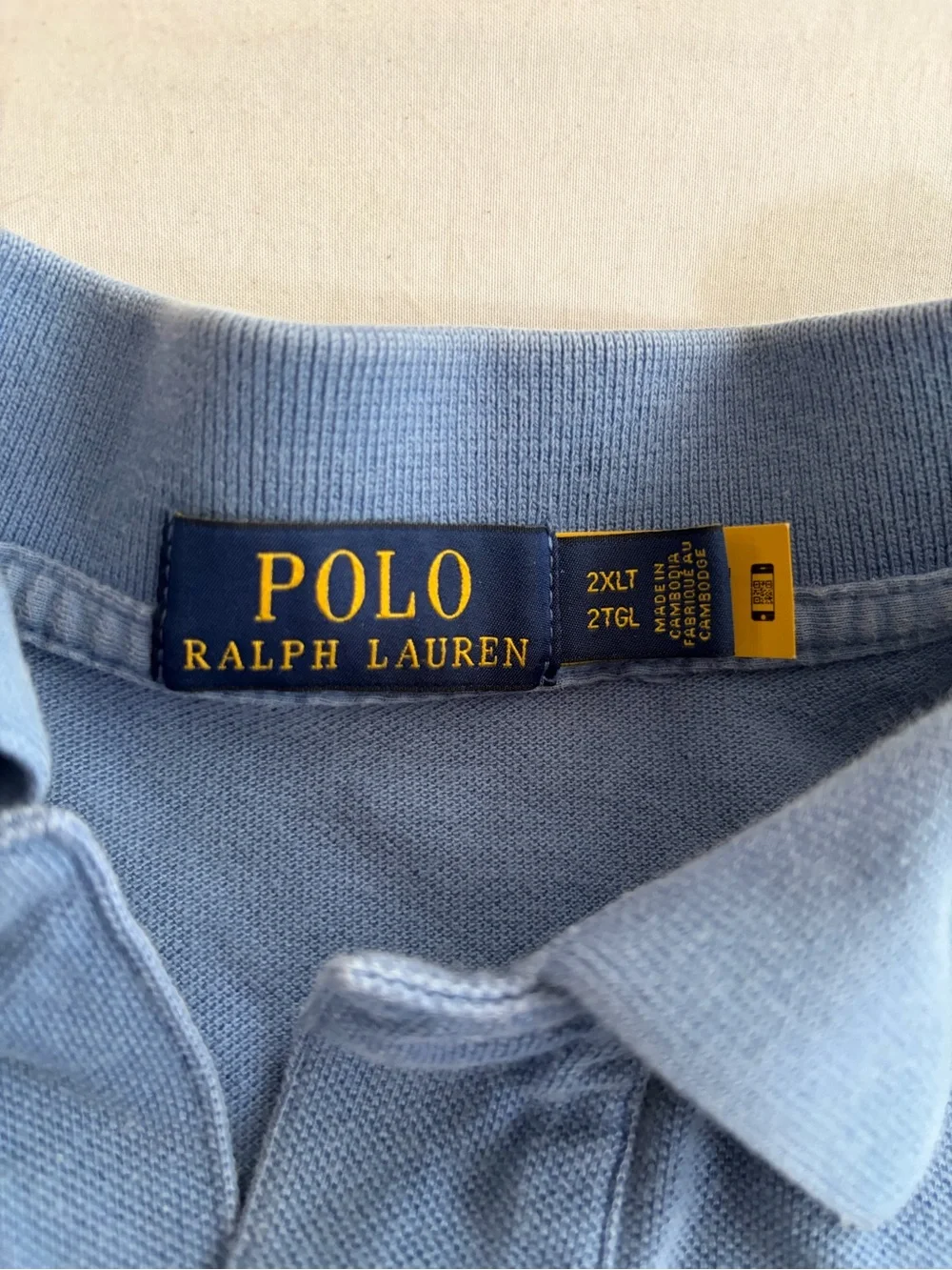 Ralph Lauren Men’s Short Sleeve Polo in Pale Blue w Embroidered Pony Size 2XLT